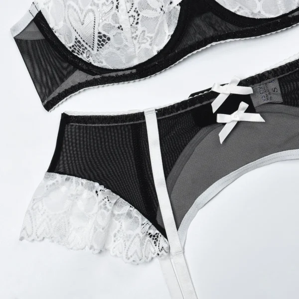 Black and White Lace Bra and Panty Set