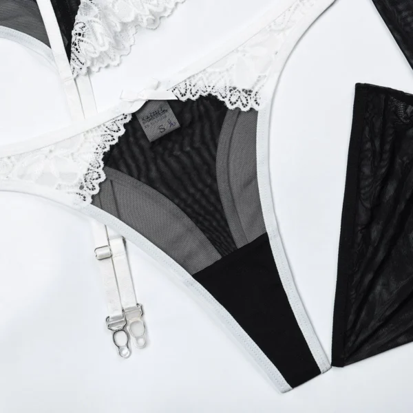 Black and White Lace Bra and Panty Set