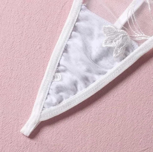 Embroidered Thong Sexy Bustier Bra Set 7