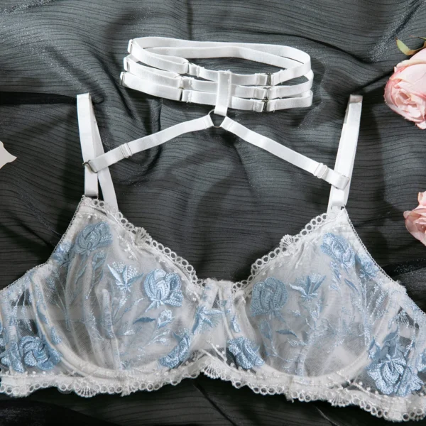 Floral Embroidered Bra and Knickers Set