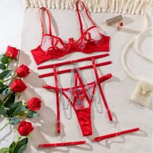 Lingerie Set with Red Lips 1