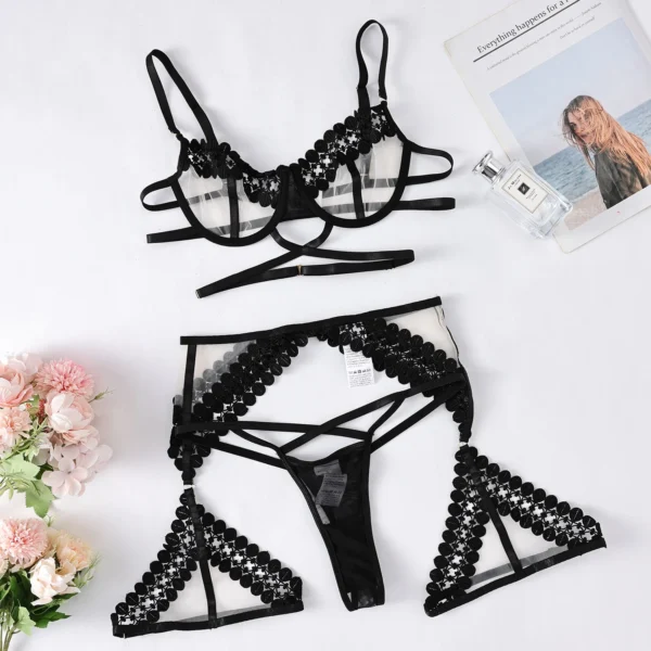 Black Allure Shadow Bra and Panty Set